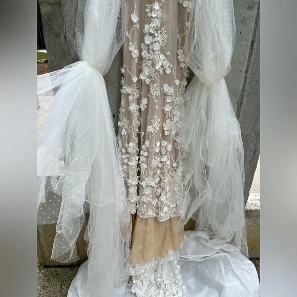 New Galia Lahav Couture Fleur silk lace wedding dress sz 42 10/12 bridal… - Picture 10 of 16